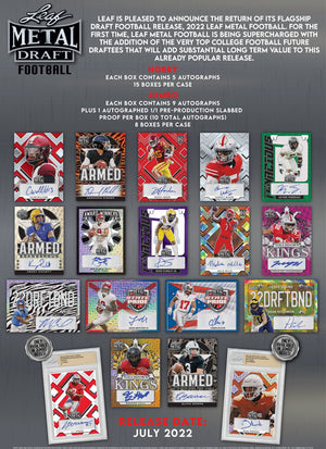 Purchase a last name letter in 2022 Leaf Metal Draft Football Hobby Box ID 22LEAFFBHOB194