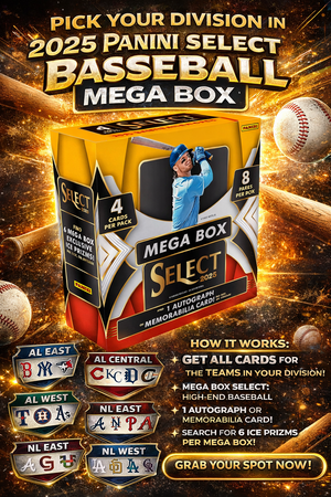 Pick Your Division in 2025 Panini Select Baseball Mega Box ID 25SELBBMEGA101