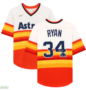 Nolan Ryan Houston Astros Autographed Rainbow Authentic Jersey ID NOLANJERS101