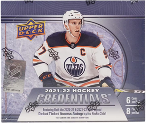 PURCHASE 2 TEAMS in 2021/22 Upper Deck Credentials Hockey Hobby Box ID 23CRED101