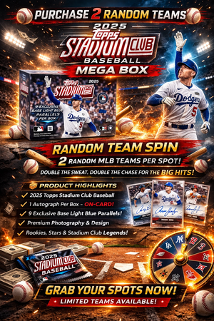 Purchase 2 Random Teams in 2025 Topps Stadium Club Baseball Mega ID SCBBMEGA101