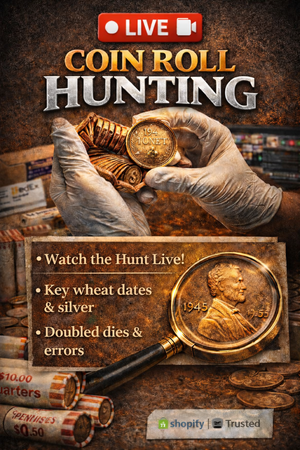 LIVE UNSEARCHED COIN ROLL HUNTING: Purchase your coin roll ID CENTROLL101