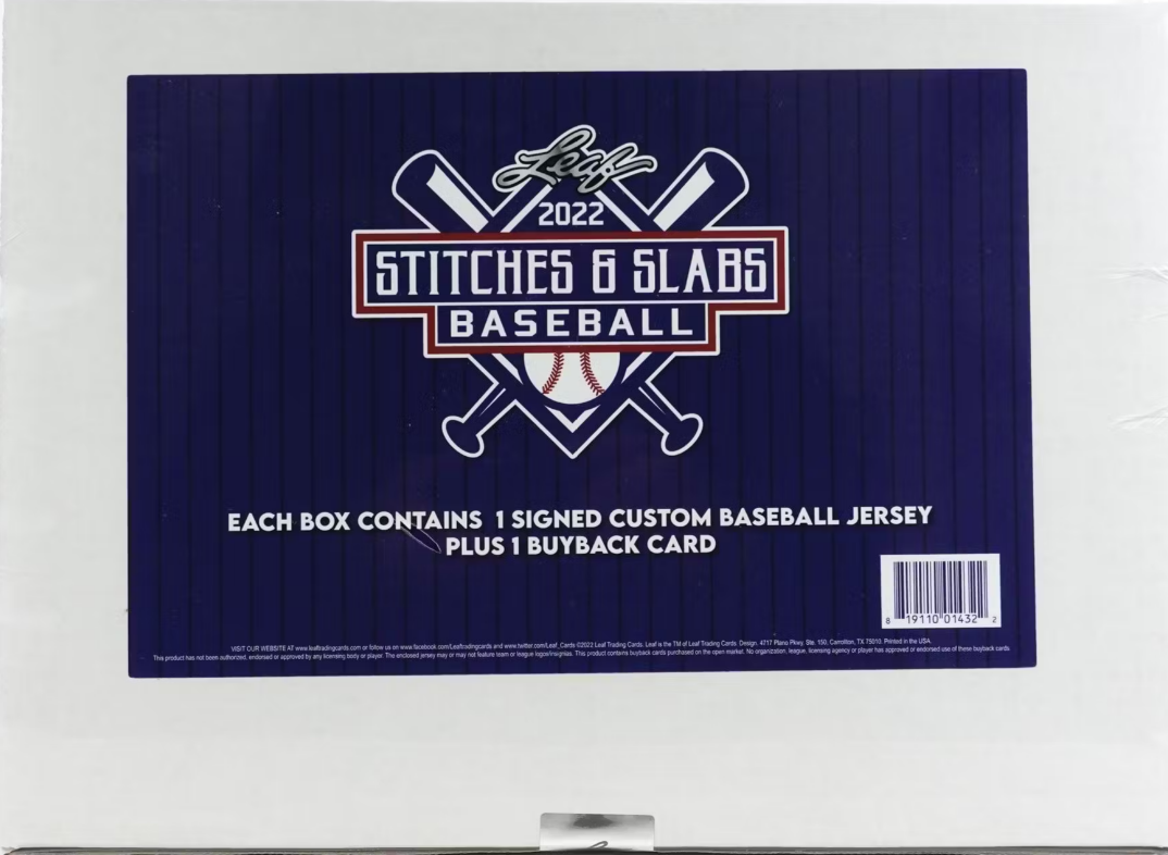 2022 Leaf Stitches & Slabs Baseball Hobby Box - Signed Jersey +