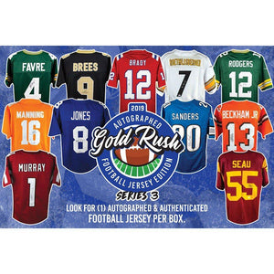 2 TEAM RANDOM 2019 Gold Rush Autographed Football Jersey Edition Series 3 ID 19GRFBJERS160