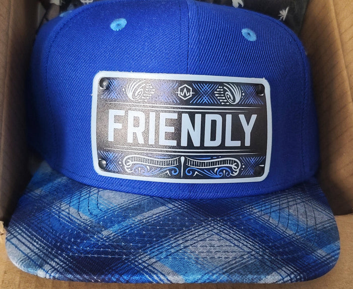 The FRIENDLY Hat Classic Blue Plaid style CLICK FOR MORE PICS