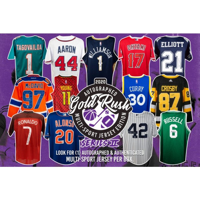 2020 Gold Rush Autographed Multi-Sport Jersey Edition Series 2 Box ID 20GRMSJERS2214