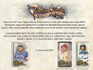 INSTANT PACK: PICK A PACK NUMBER 2022 Topps Allen & Ginter Baseball Hobby Box ID 22GINTER552