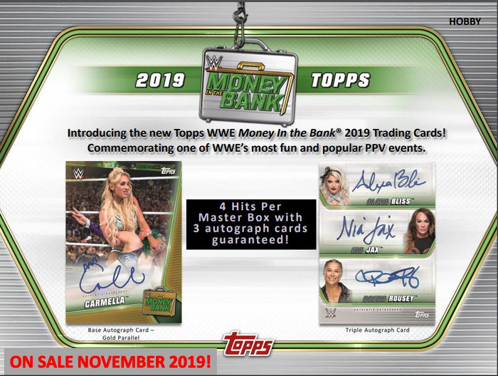 4 HITS: 2019 Topps WWE Money in the Bank ID 19MONEYBANK101